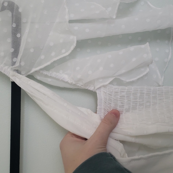 White Swiss Dot Mini Dress - Picture 4 of 7